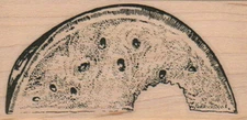 Watermelon Slice 1 3/4 x 3 1/2" Rubber Stamp, Food and Drink Stamp, Watermelon