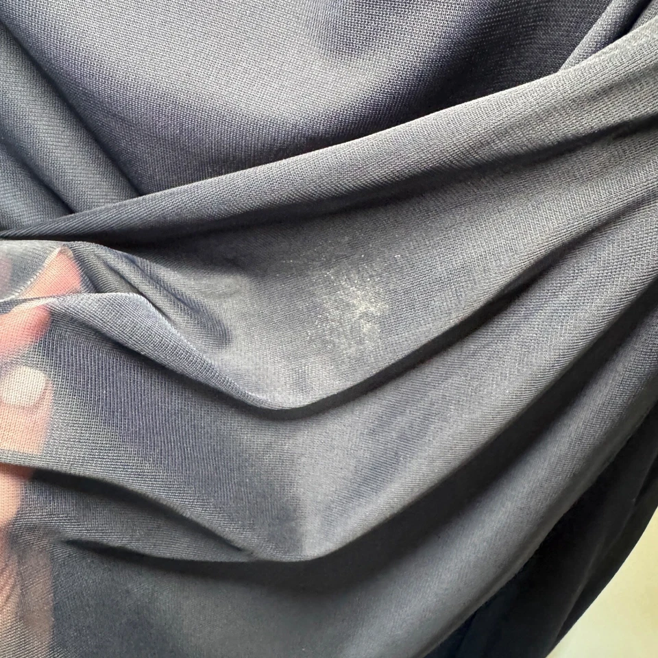 Vestido feminino Xscape tamanho 14 azul marinho formal sem mangas franzido vestido com miçangas - Imagem 4 de 4