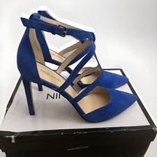 In BOX Nine West suede shoes/pumps-blue-8.5- worn once- heels