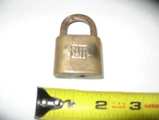 BRASS LOCK STAMPED SAFE NO KEY