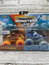 MONSTER JAM 1:64 Fire Ice Zombie El Toro Loco 2 pack 2020 spin master signed