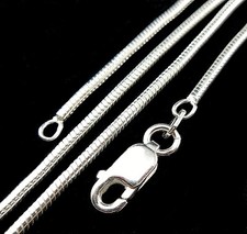 1.5MM Solid 925 Sterling Silver Italian ROUND SNAKE Chain Necklace Made In Italy