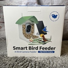 Solar Smart Bird Feeder with AI and High Fidelity Camera Indigo Blue Color - New