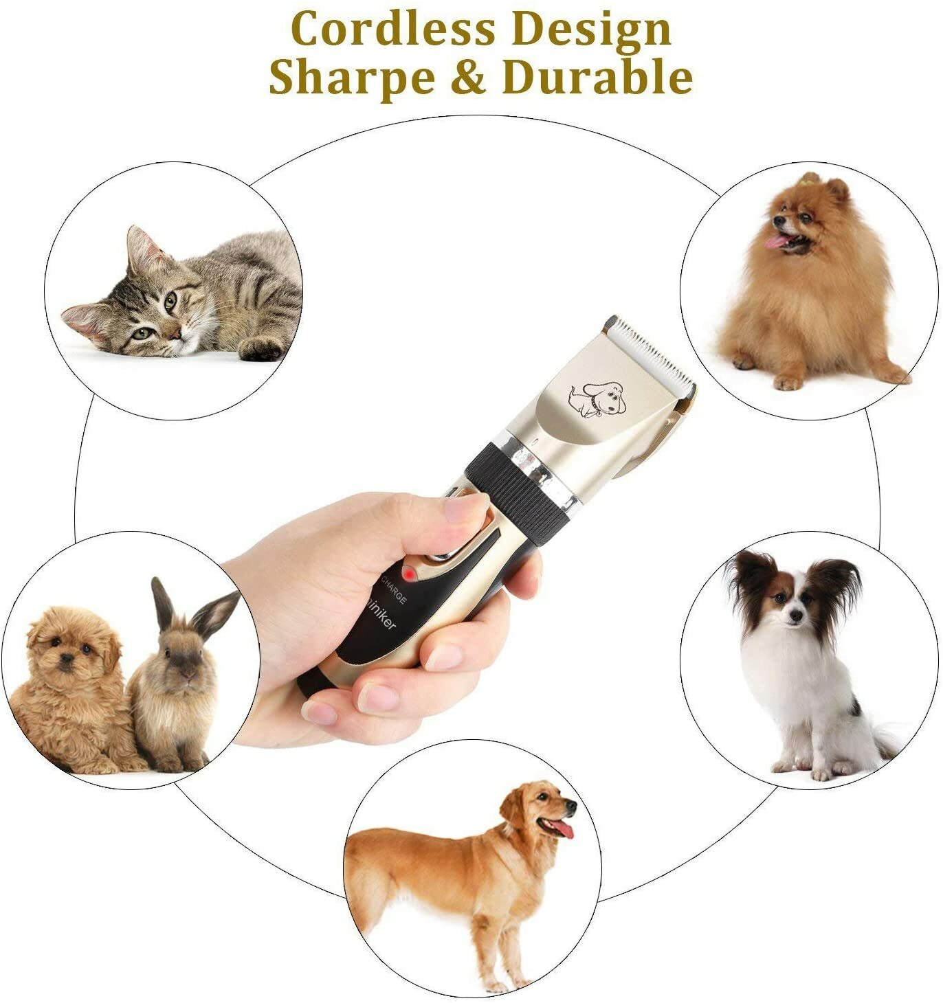 sminiker professional low noise dog clippers