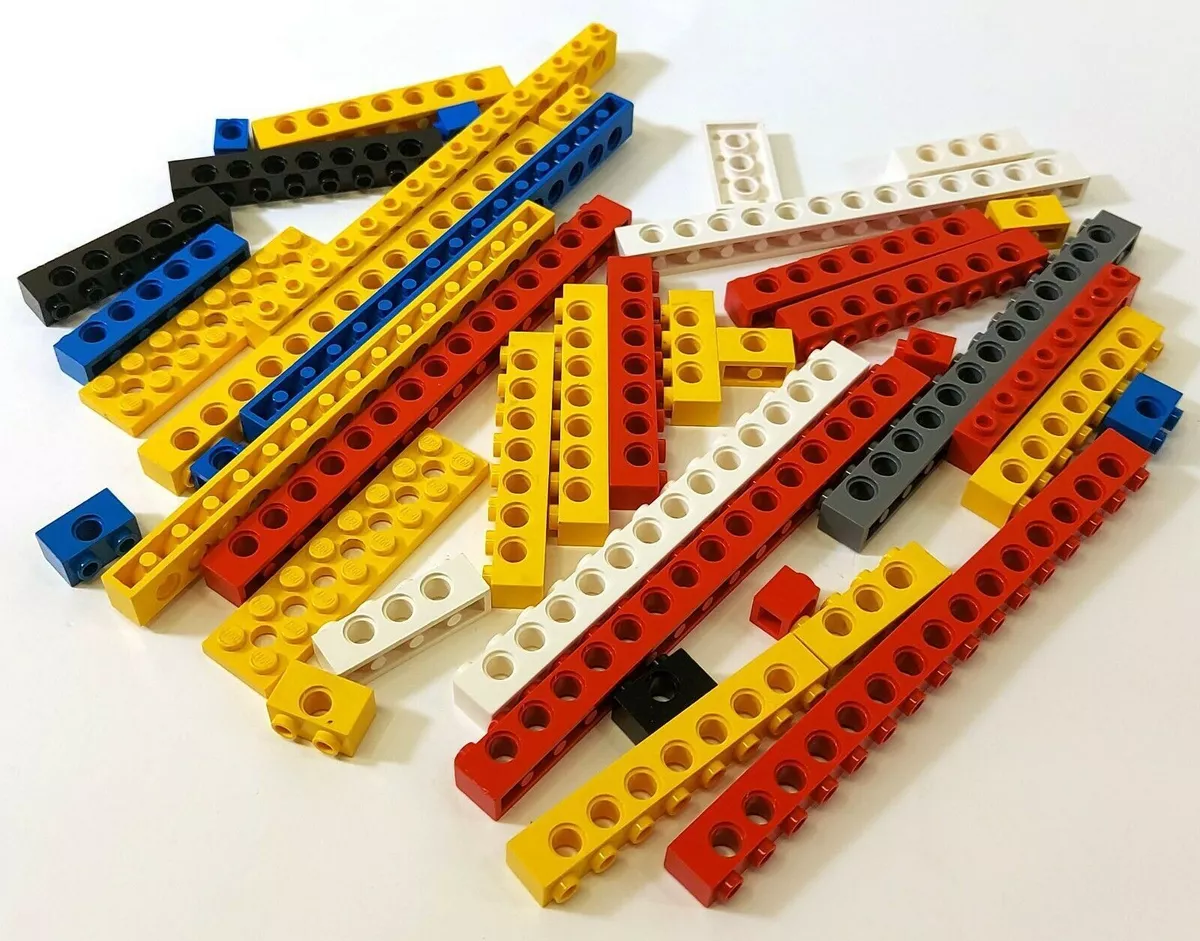 Vintage Lego Technic Bricks 1x16 1x14 1x8 Etc Red Blue Yellow Mixed Bundle  T375