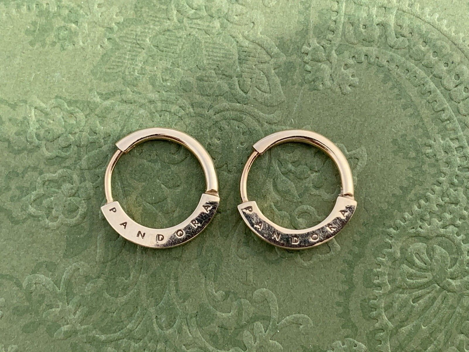 Pandora 14K Yellow Gold I-D Hoop Earrings with Signature Design