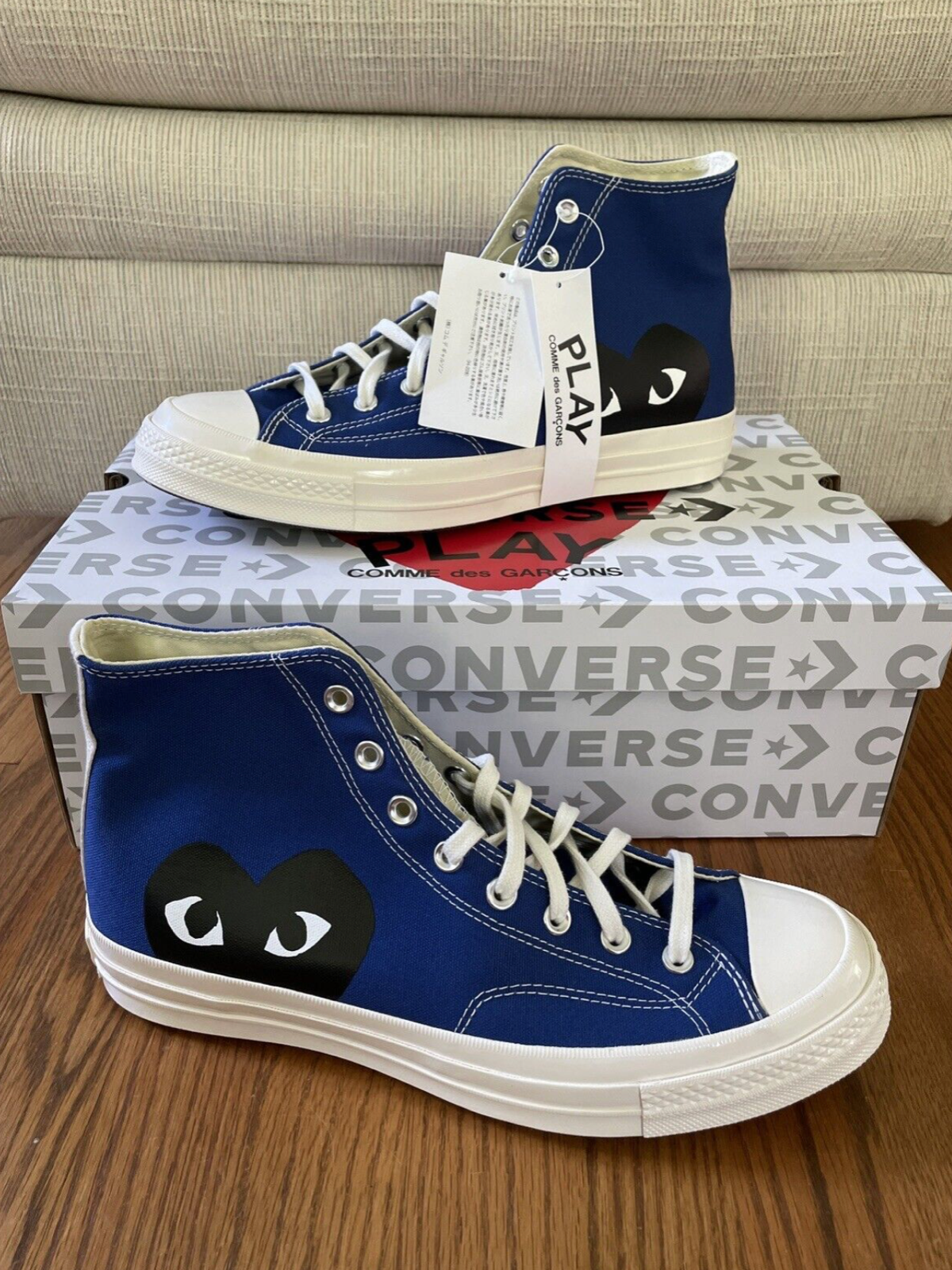 Converse x Comme des Garcons Hi Blue Chuck Taylor All-Star 70 Sizes 3-12 | eBay