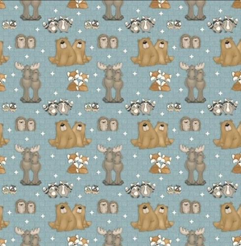 Fat Quarter Henry Glass Dream Big Little One Cute Moose Beaver Fox Cotton Fabric
