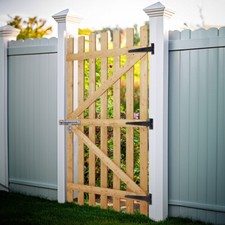 180cm Tall Outdoor Garden Gate Wood Picket Fence Gates Palisade Side Door Latch