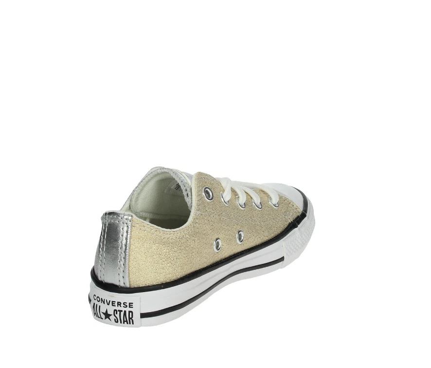 Converse All Star basse Argento Oro Glitter sneaker bambina  - Immagine 2 di 2