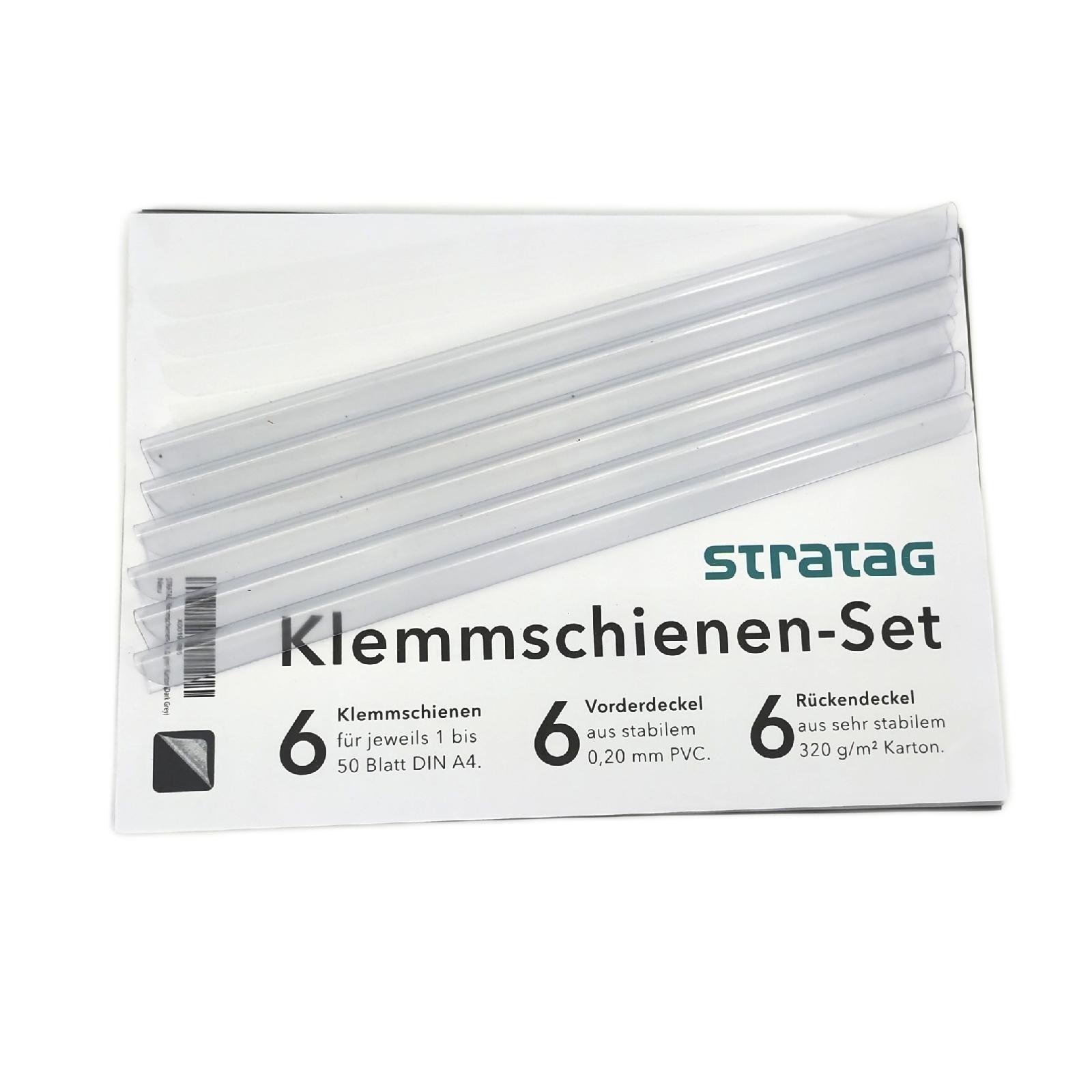 STRATAG Klemmschienen Set 6 Stück transparentes PP Kunststoff Deckel 8,31