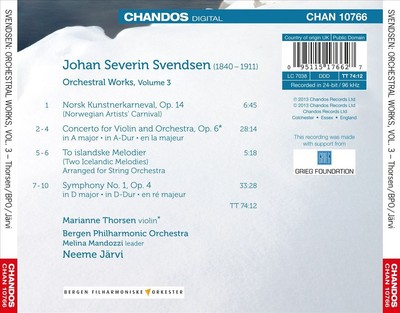 JOHAN SVENDSEN: ORCHESTRA WORKS, VOL. 3 NEW CD