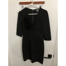 Adrianna Papell Women's Shudder Fitted Dress, Black, Size 8