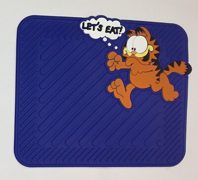 PlastiColor 8203 Garfield ''Let's Eat'' Pet Place Cat Accessories Pet Bowl Mat