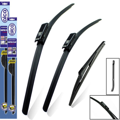 Fits Renault Megane 2006-2009 alca Flat Wiper Blades Full Set ASF24''18''BL9''L