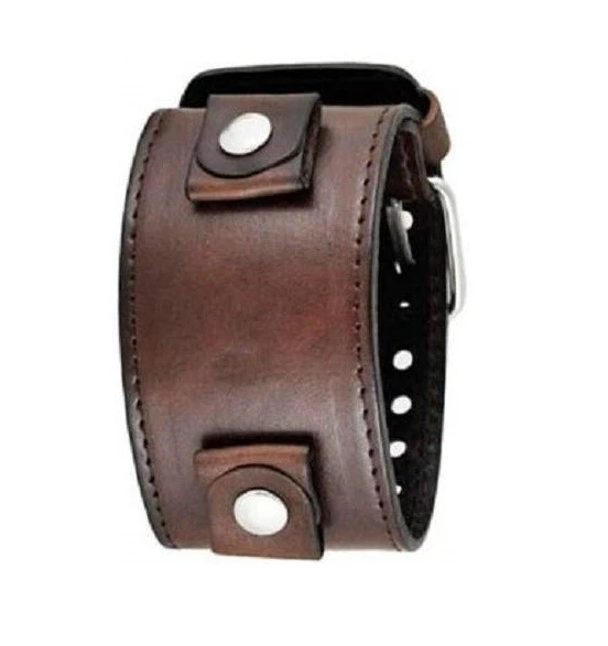 Correa de reloj Nemesis marrón ancho XL cuero brazalete 24 mm LBB-D Foto 3 de 3