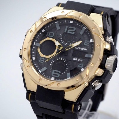 Samoa Operation Samoa Men s Gold Black Digital Ana-Digi Watch Used