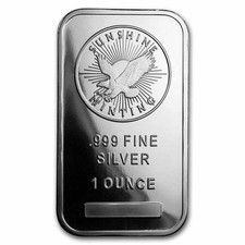 1 oz Silver Bar - Sunshine (Mint Mark SI) 91.00 per troy oz
