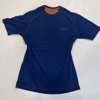 Orvis Drirelease Short-Sleeved Casting T-Shirt  Mens Medium Blue Orange