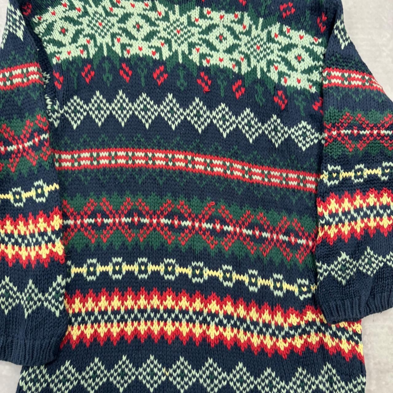 Eddie Bauer Knitted Jumper abstract patterned chunky knit sweater Women's image 2