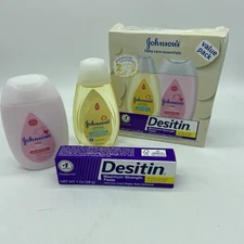 Johnson's Baby Care Essentials Gift Set with Lotion Body Wash Diaper Rash Cream