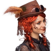 Braun Gothic Zylinderhut FüR Steampunk-Look FüR Karneval Und Halloween