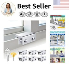 Easy-Install Window Locks   6 Aluminum Safety Stoppers for Family Protection