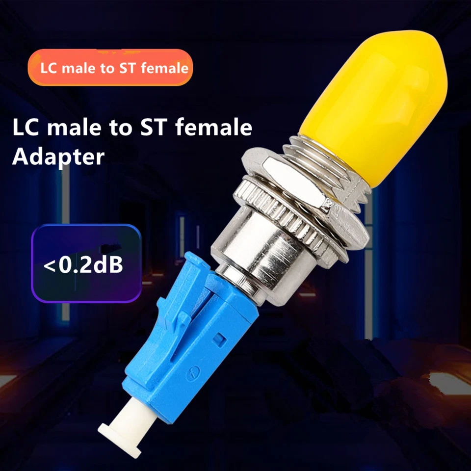 LC Male To ST Female Hybrid Fiber Optic Converter Adapter Single Mode Coupler f - Image 2 of 4