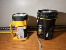 6V Lantern Flashlight Lot: EVEREADY Heavy Duty Floating & Energizer (Untested)