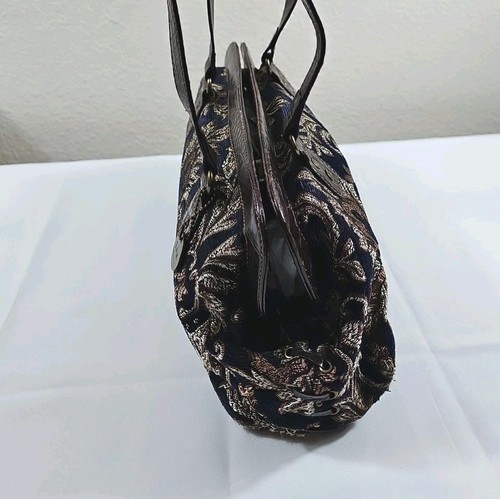 The SAK Original Devin Blue Tapestry Bohemian Satchel Purse Magnetic Closures - Picture 5 of 7