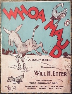 rare RAGTIME sheet music WHOA MAUD Rag Two Step GALVESTON TEXAS 1905