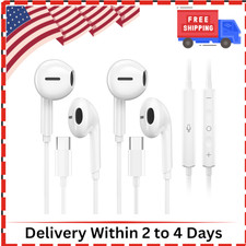 2 Packs USB C Headphones for Iphone 17/16/15 Pro Max Ipad plus Type C Earphones