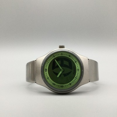 Fossil Y2K Big Tic Mens Watch 38mm Green Dial Stainless New