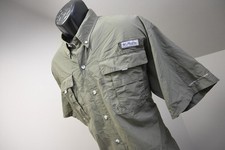 Columbia PFG Super Bahama Vented Fishing Shirt Omni-Shade Green Mens Large