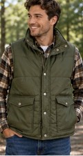 Dickies Vest Mens Medium Black Canvas Quilted Full Zip Workwear Weis Builders