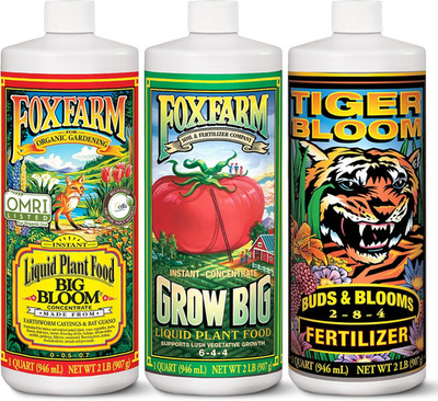 Foxfarm Soil Liquid Trio Pack - Big Bloom, Grow Big, Tiger Bloom Fertilizers