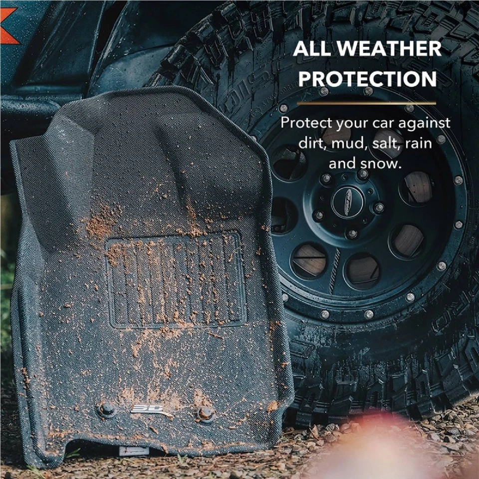 U-Ace Black Kagu All Weather 1st & 2nd Row Floor Mats for 13-15 RX350 RX450H Foto 3 de 4