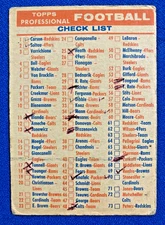 1956 TOPPS FOOTBALL CHECKLIST with BAZOOKA Ad - filler Short Print