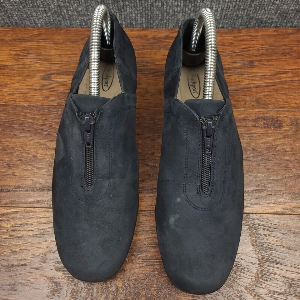 Zapatos sin cordones Rockport para mujer 7,5 M azul gamuza cuero cremallera cómodos informales Foto 4 de 4