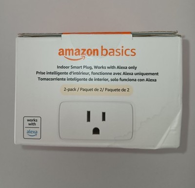 Amazon Basics Indoor Smart Plug 2-Pack Compatible with Alexa