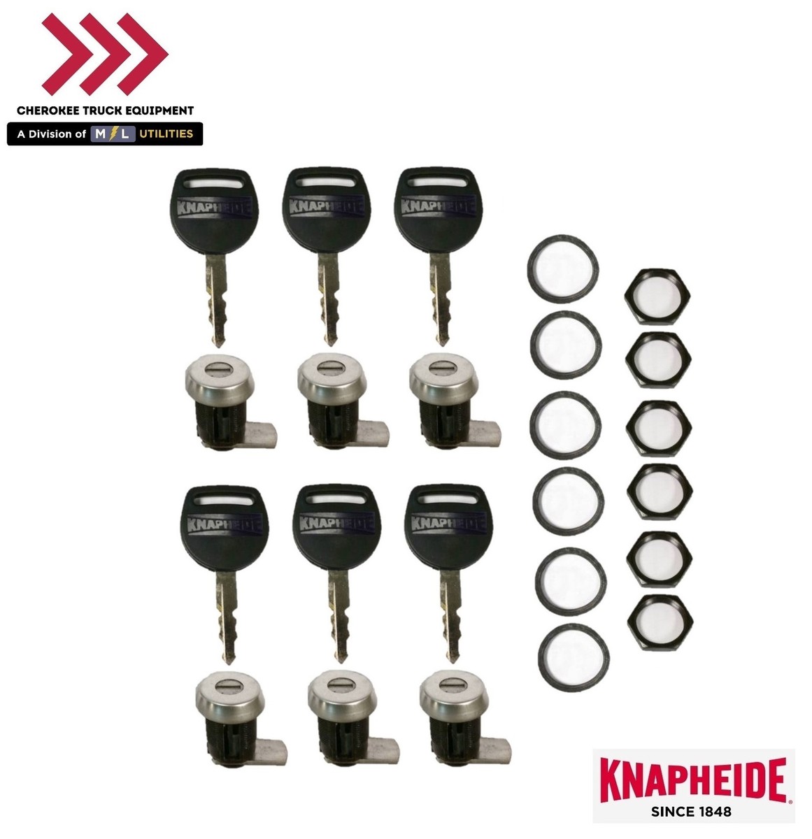 パーツ kcnc9100 EZ39150 Knapheide 26100990, Set of (6) Replacement Lock & Key Kit for Slam