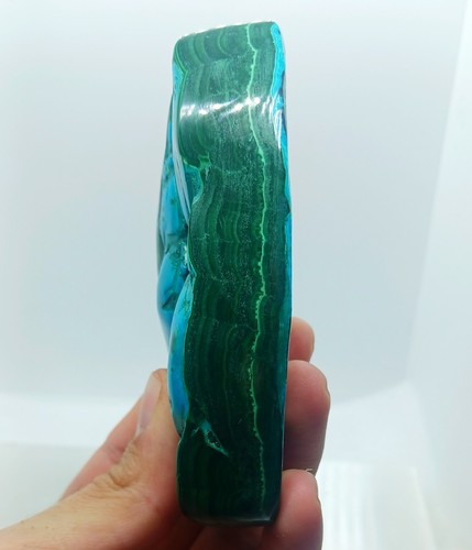 Piedra pulida muestra cristal de crisocola natural y malaquita de alta calidad - Imagen 6 de 10