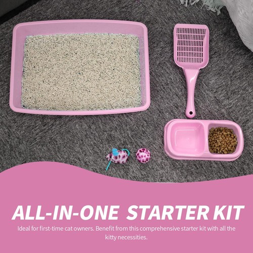 Small Cat Litter Box Kit for Kittens – 5‑Piece Kit with Low Entry Litter Pan,... - Picture 2 of 8