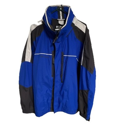 Columbia Men's Blue Gray Ski Jacket Zip Winter Coat Long Sleeve Zipped Pockets