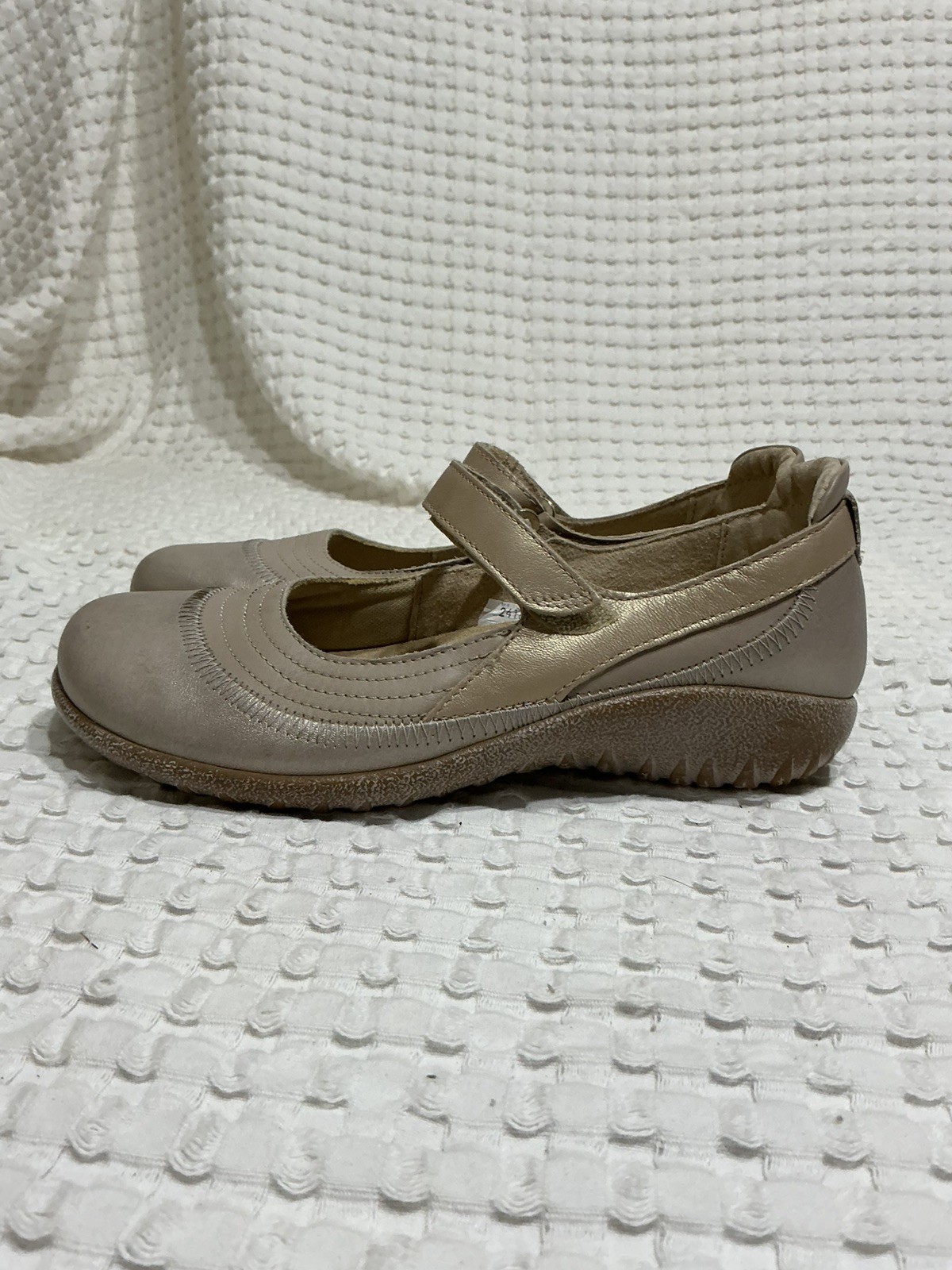 Naot Women's Kirei Beige Leather Mary Jane Loafers Size 37