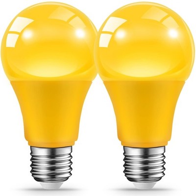 JAHEKS LED Yellow Bug Light Bulbs for Outdoor Indoor Porch, 9W LED Color Bulb...
