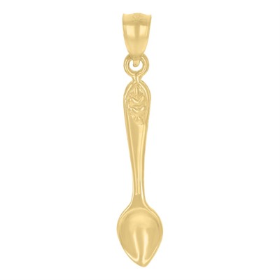 10K Gelbgold Herren Löffel Haushalt Charm Anhänger L-33,7 mm, B-5,9 mm