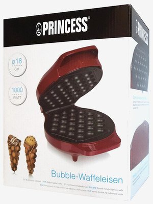 PRINCESS Bubble-Waffeleisen Waffelmaker Waffelautomat / rot