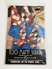 Indygo Junction Pattern Quilted Vest Too Many Scraps Misses S M L XL Vtg 1994