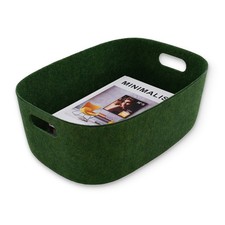 Large Felt Storage Basket Handles Open Bin Shelves Books Toys Forest Green